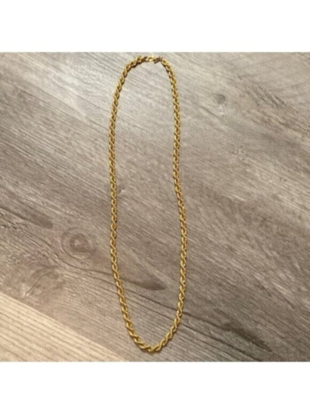 Monet Necklace Womens 24" Long Gold Tone Chain Twisted Spiral Rope Chunky